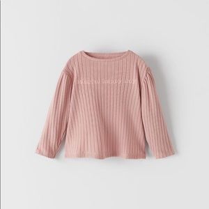 NEW Zara ribbed shirt pink baby 9 months